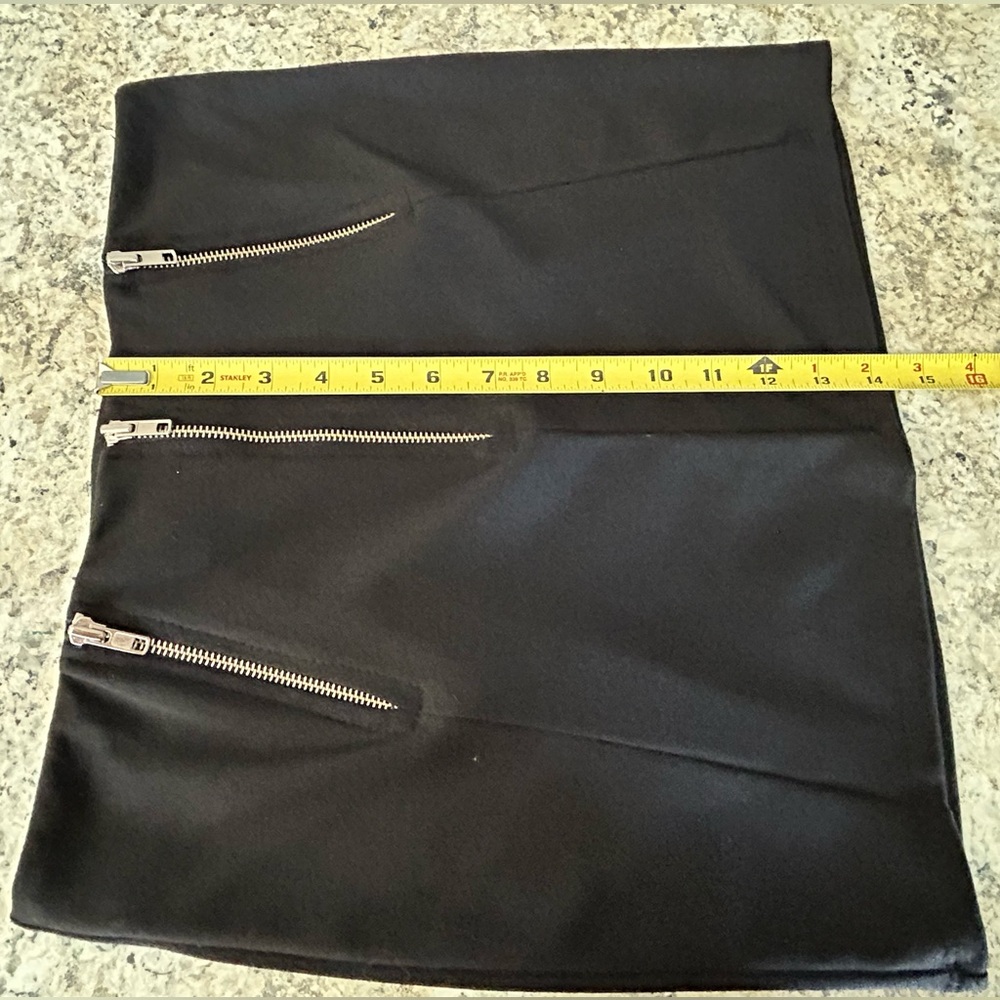 Hot Topic Black Mini Skirt Triple Zippers Stretch Goth Grunge Size M - Picture 9 of 9